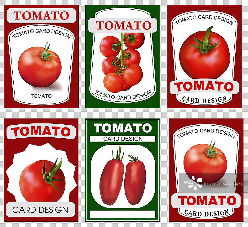 番茄卡片设计，复古风格的番茄标签贴纸图片素材