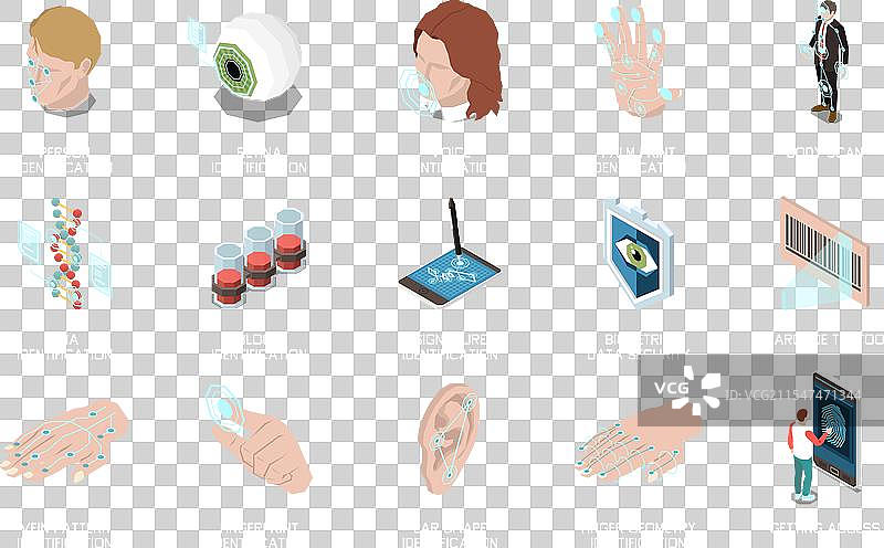 生物识别认证图标集图片素材