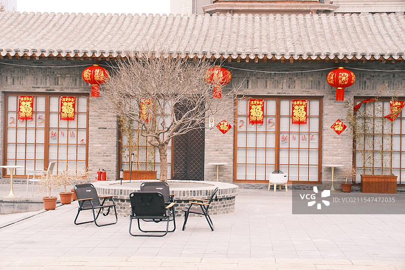 五大道小院子的新年图片素材