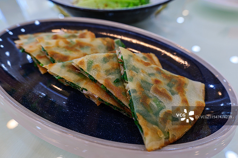 广东早茶茶点韭菜饼图片素材