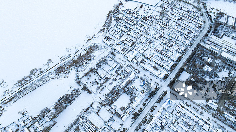 冬天的黑龙江大庆连环湖图片素材