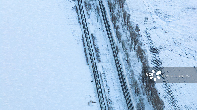 冬天的黑龙江大庆连环湖图片素材