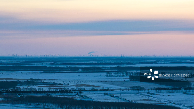 冬天的黑龙江大庆连环湖图片素材