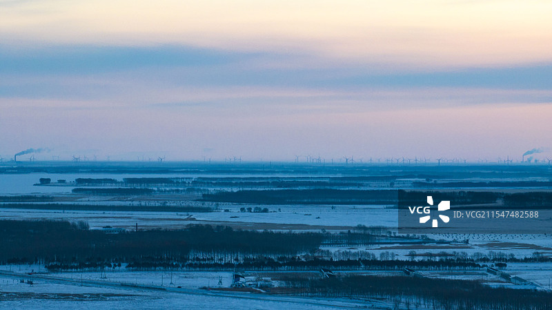 冬天的黑龙江大庆连环湖图片素材