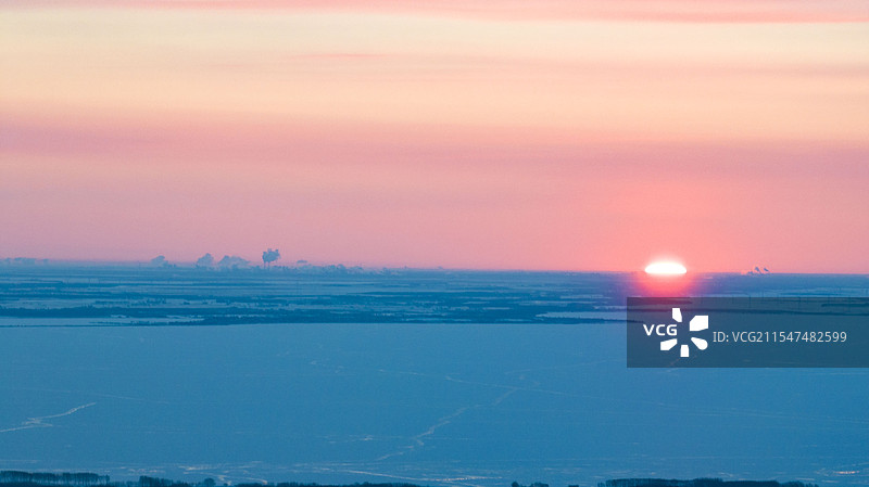冬天的黑龙江大庆连环湖图片素材