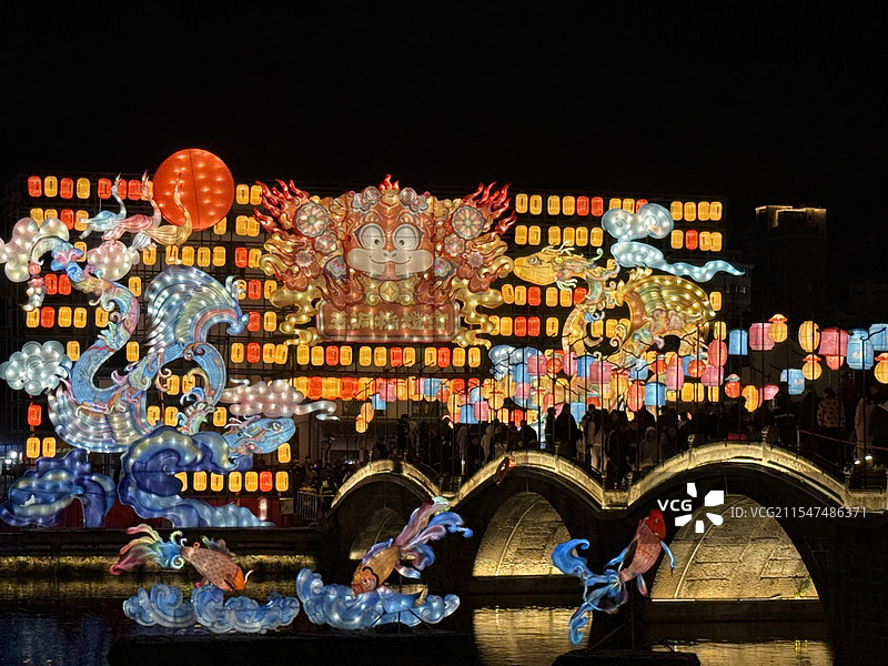 台州黄岩五洞桥灯会图片素材