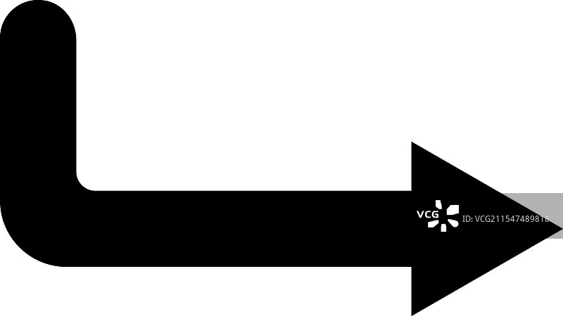 简单的黑色右箭头，带圆角图片素材