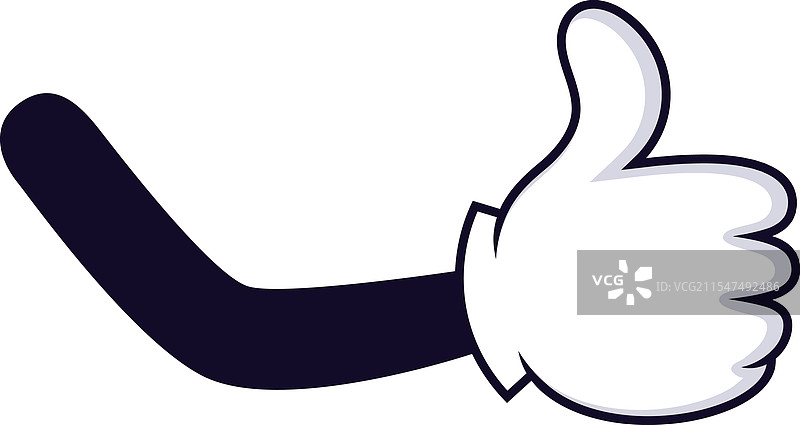 卡通手戴着白手套竖起大拇指图片素材