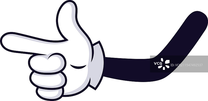 卡通手做出调皮的手枪手势图片素材