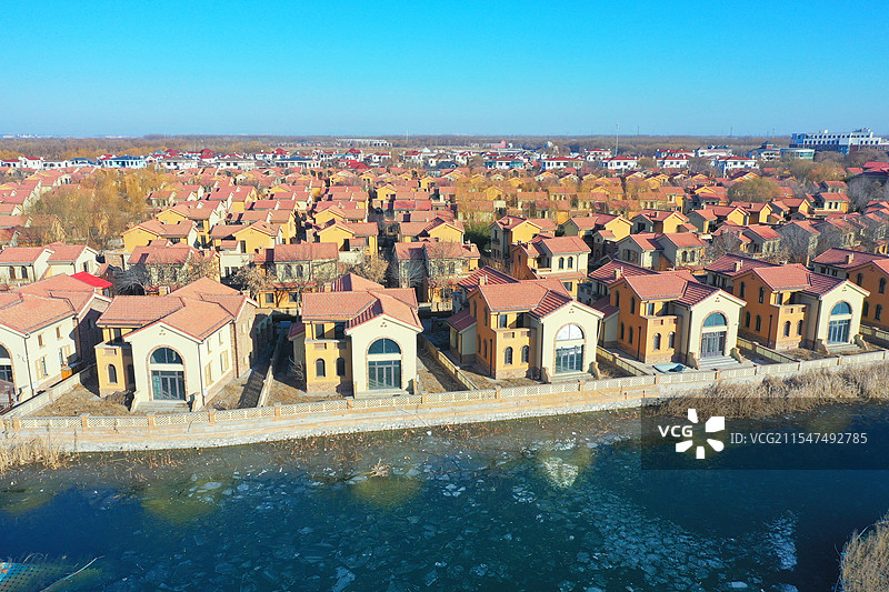 华北明珠白洋淀，满目冰雪空气鲜寒鸟野鸭尽情舞，无尽风光美无限古庄头村图片素材