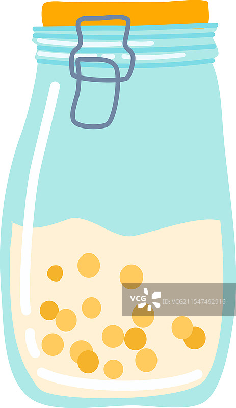 装在浅蓝色罐子里的鹰嘴豆图片素材