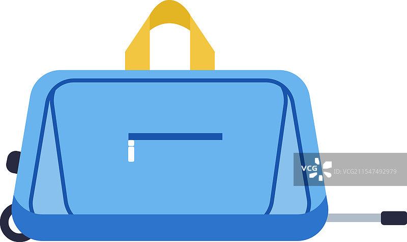 浅蓝色旅行包，配有黄色手柄图片素材