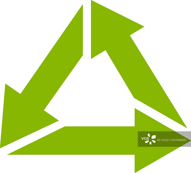 三支鲜艳的绿色箭头顺时针旋转图片素材