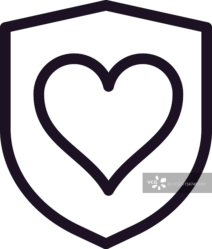 简单的线条画描绘一个盾牌图片素材