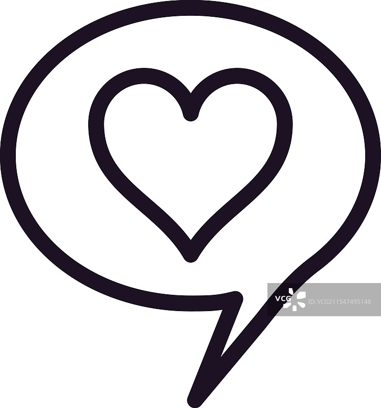 包含一个简单的对话气泡线条画图片素材