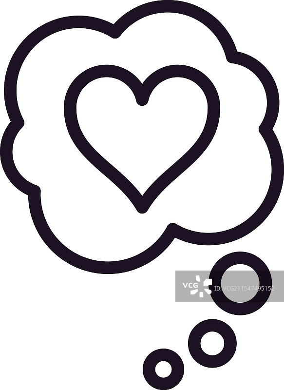 心形思考气泡象征着图片素材