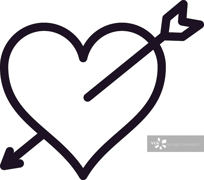 箭穿透的极简主义设计图片素材