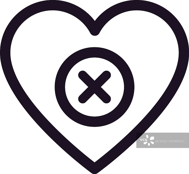 极简线条艺术心形图标图片素材