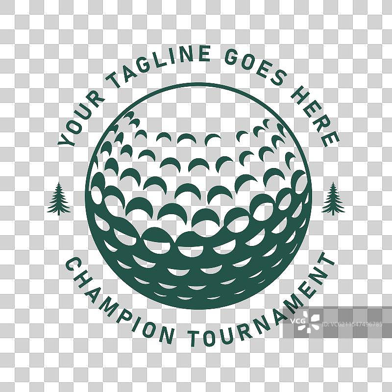 高尔夫球标志的极简设计，用于比赛图片素材