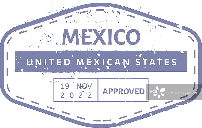 墨西哥合众国护照印章图片素材