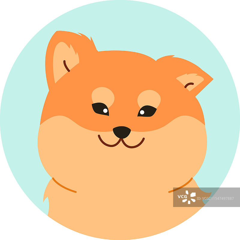 微笑的柴犬极简风格图片素材