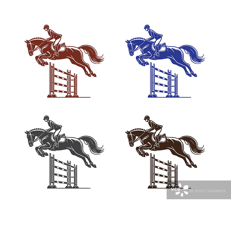 骑马者在跳跃的马背上图片素材