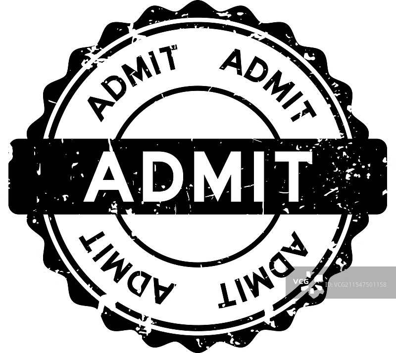 磨损的黑色承认字样圆形橡胶印章图片素材