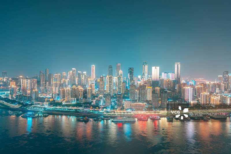 美丽的重庆夜景城市建筑夜景风光 万家灯火图片素材