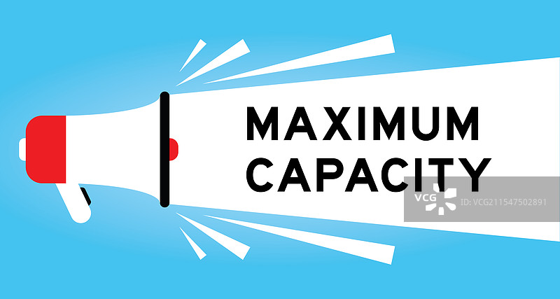 彩色扩音器图标，带有“最大容量”字样图片素材