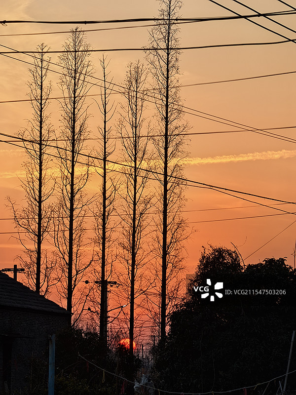 乡村日落图片素材