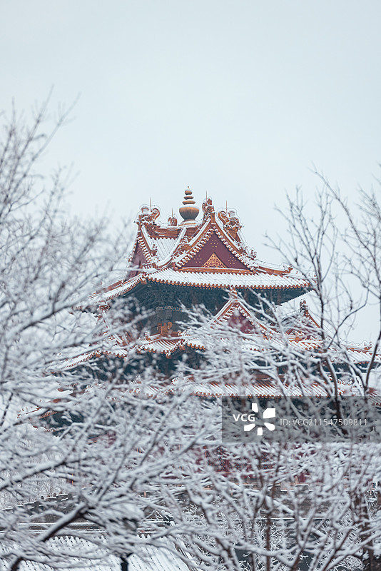 雪中的故宫角楼图片素材