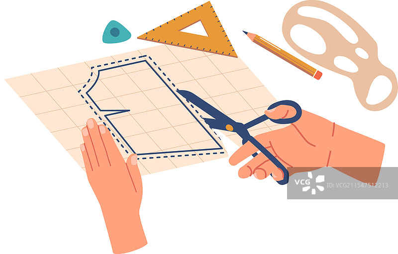 手部剪裁图案用于缝纫图片素材