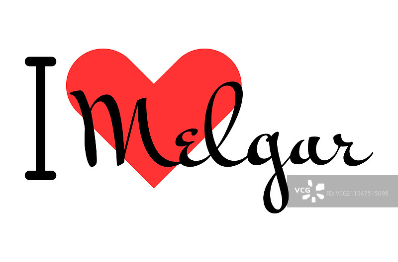 我爱哥伦比亚的梅尔加城市手绘字母图片素材