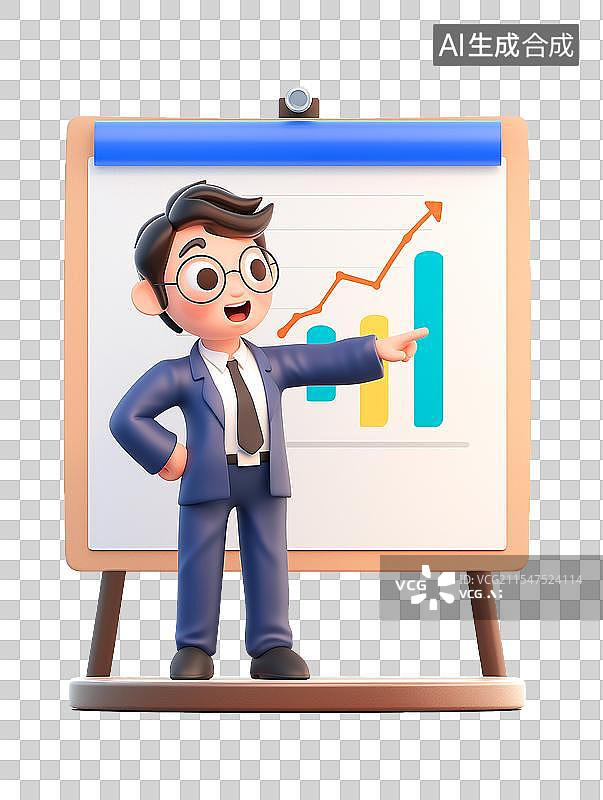 【AI数字艺术】3D免抠元素金融办公人物正装男士图片素材