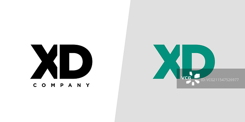 字母x和d的xd标志设计模板，简约风格图片素材