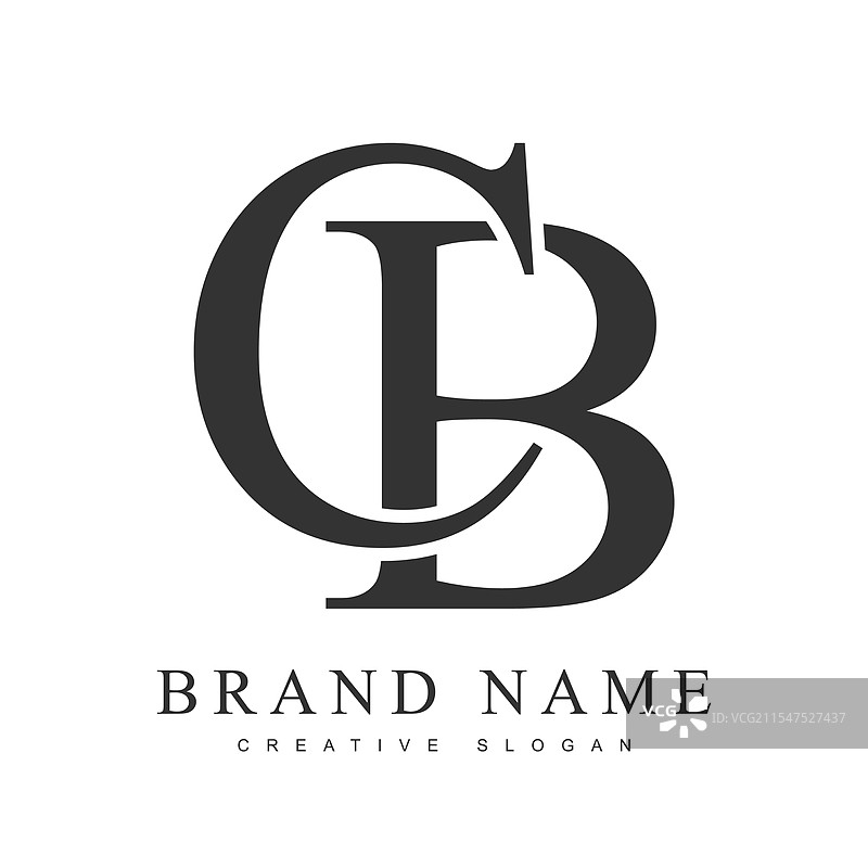 cb 时尚标志模板，首字母 c 和图片素材
