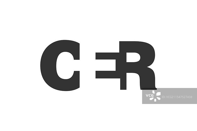 CER标志设计，字母C、E、R，粗体字型图片素材