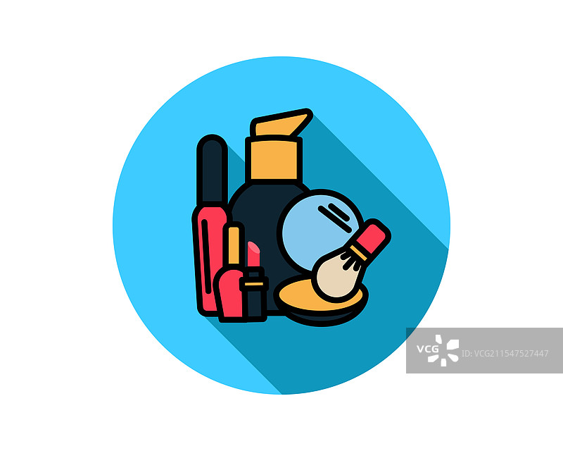 美容、身体护理和化妆品线性扁平图标图片素材