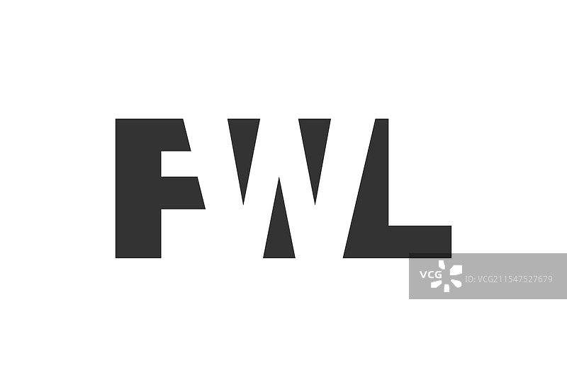 F W L 字母标志设计，粗体字型图片素材