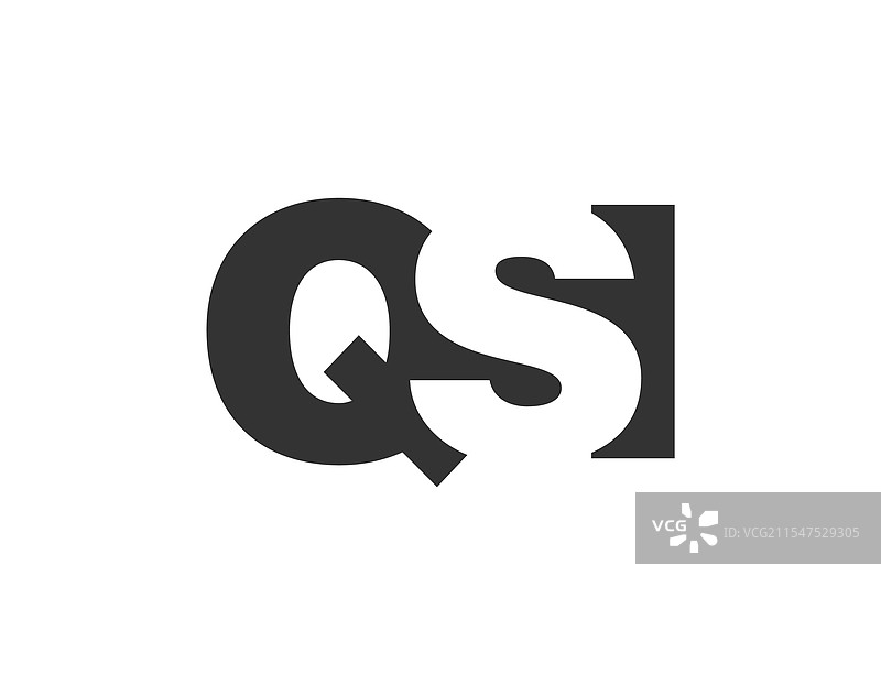 QSI标志设计，字母Q、S、I采用粗体字。图片素材