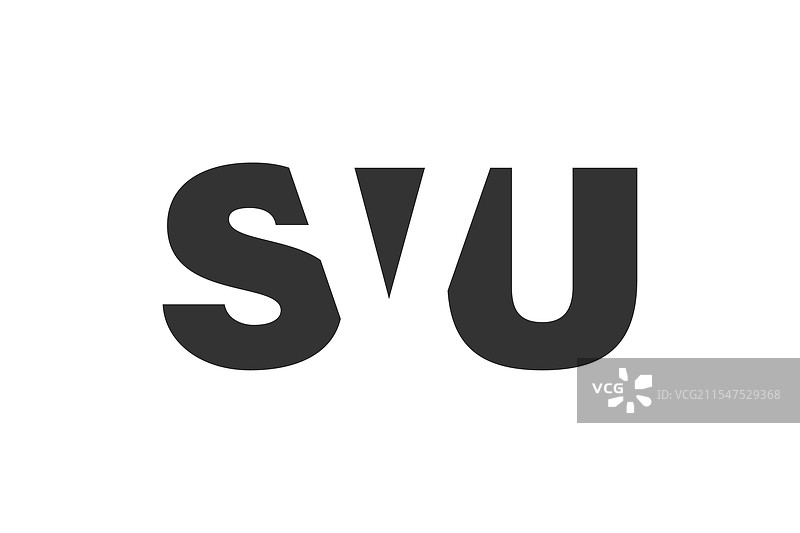 SVU标志设计，字母S、V、U采用粗体字。图片素材