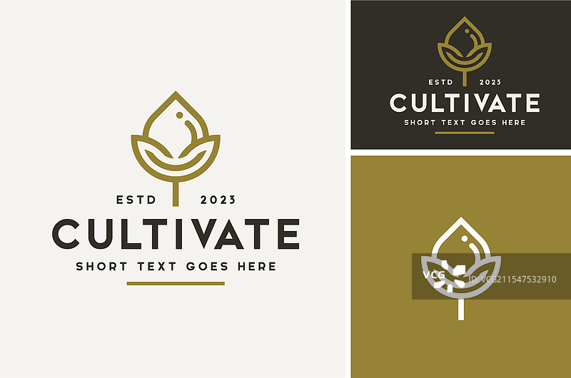 经典花蕾复古花园农场标签标志图片素材