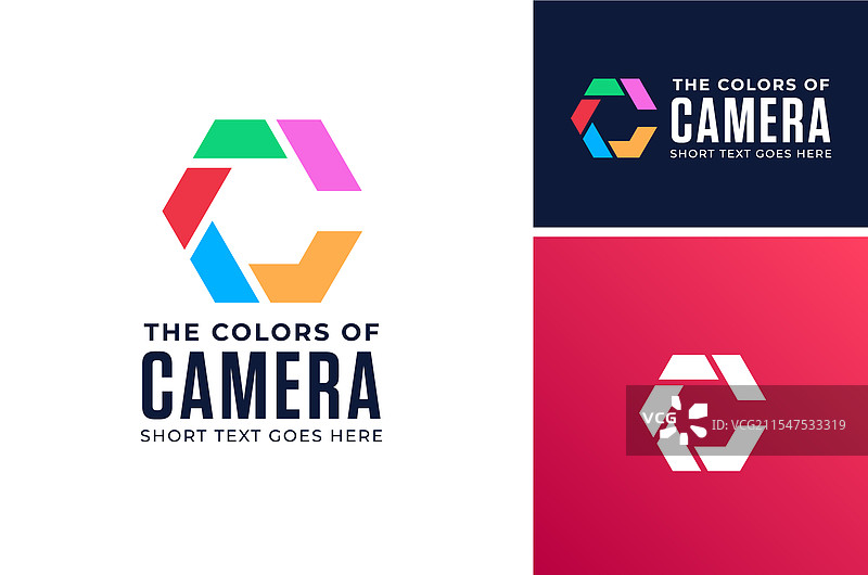 六边形光圈快门镜头字母C相机标志图片素材