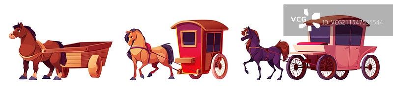 马车在白色背景上独立摆放图片素材