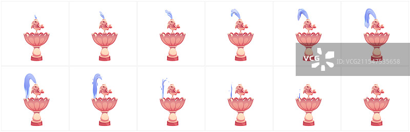 卡通水泉动画帧图片素材