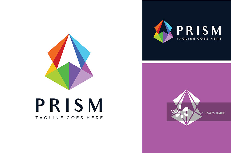 抽象多彩棱镜低多边形北箭头标志图片素材