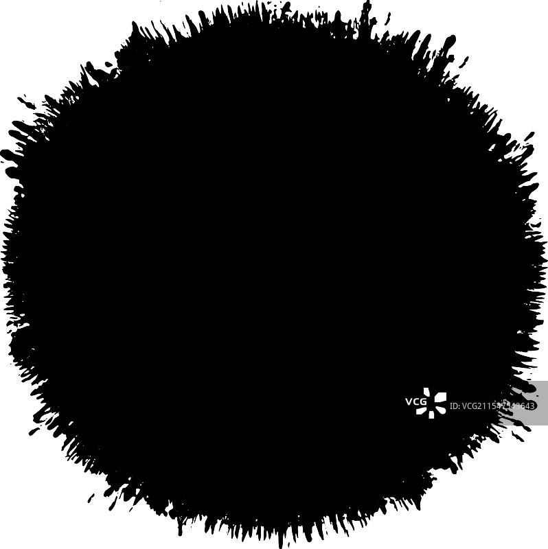 黑色墨水画笔圆圈，孤立在白色背景上图片素材