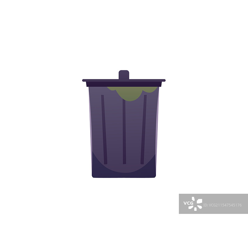 带盖的灰色钢制垃圾桶图标图片素材