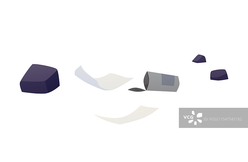 翻倒的破损垃圾桶与散落的垃圾图片素材