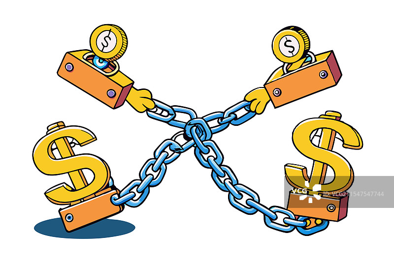 详细的艺术作品展示经济斗争与一个图片素材